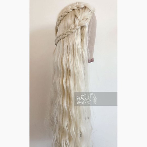 32“ Wavy Icy Blonde Synthetic Wig | Daenerys - Picture 13 of 15
